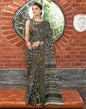 Dark Grey Silk Printed Saree