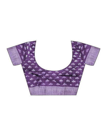Violet Silk Printed Saree