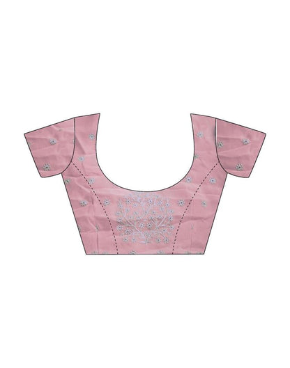 Dusty Light Green Georgette Embroidery Saree