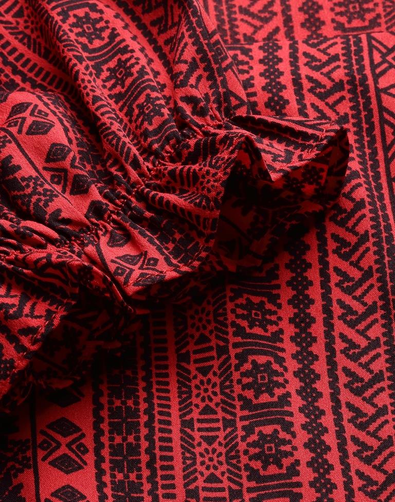 Red And Black Top | Leemboodi