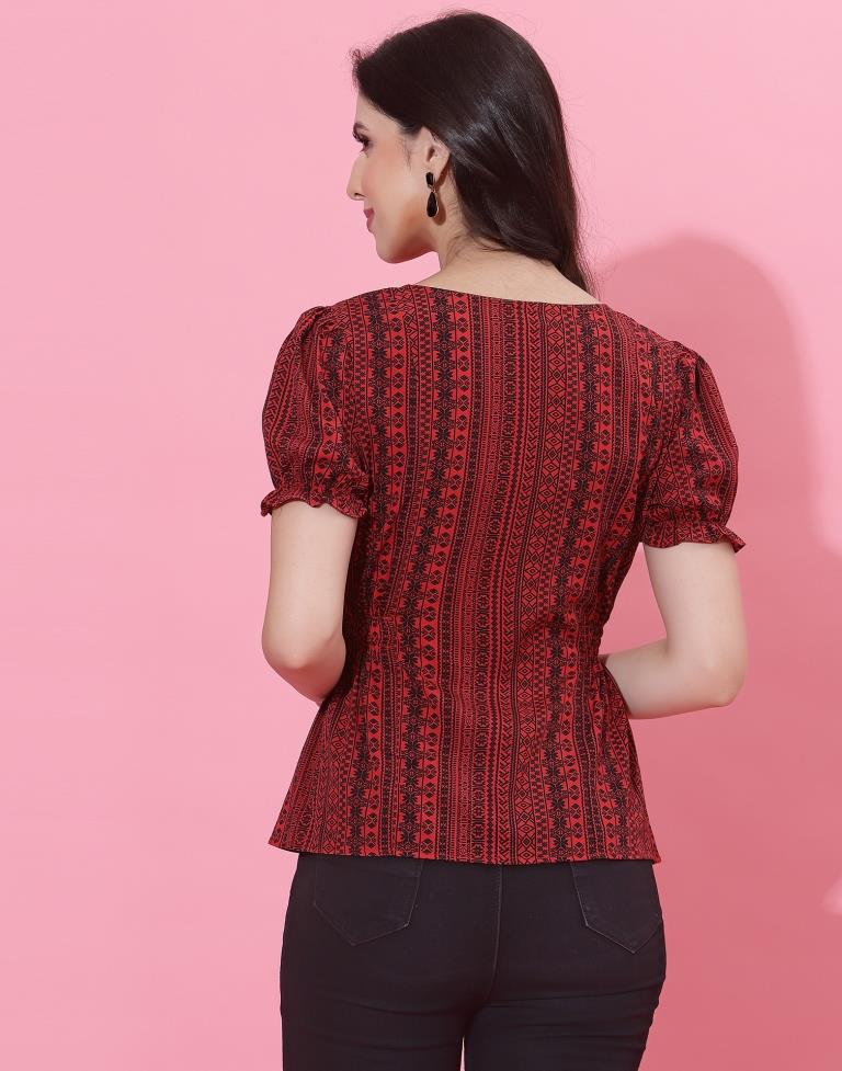 Red And Black Top | Leemboodi