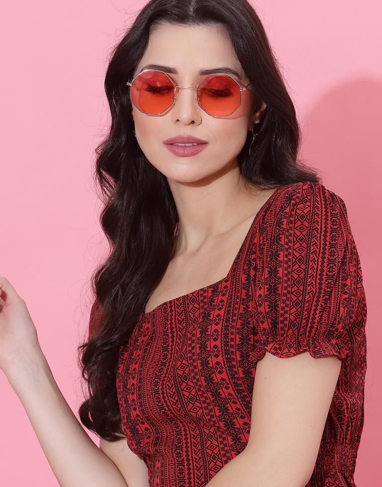Red And Black Top | Leemboodi
