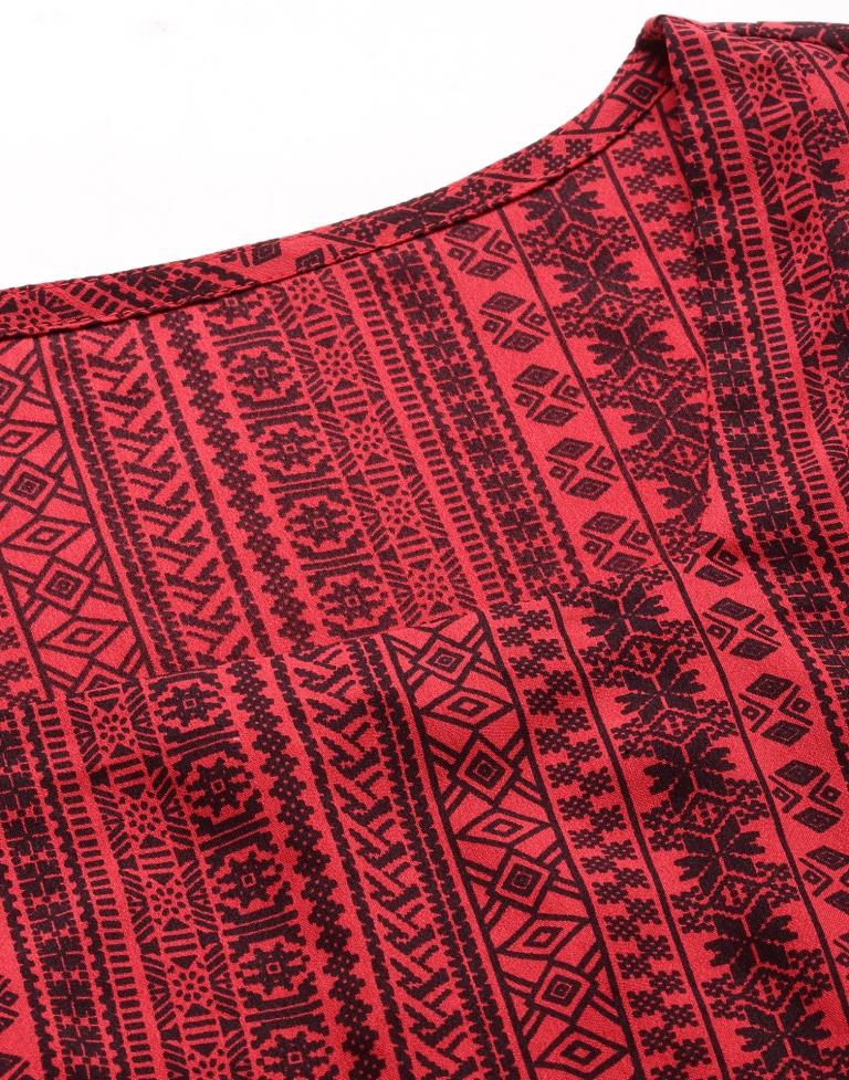 Red And Black Top | Leemboodi