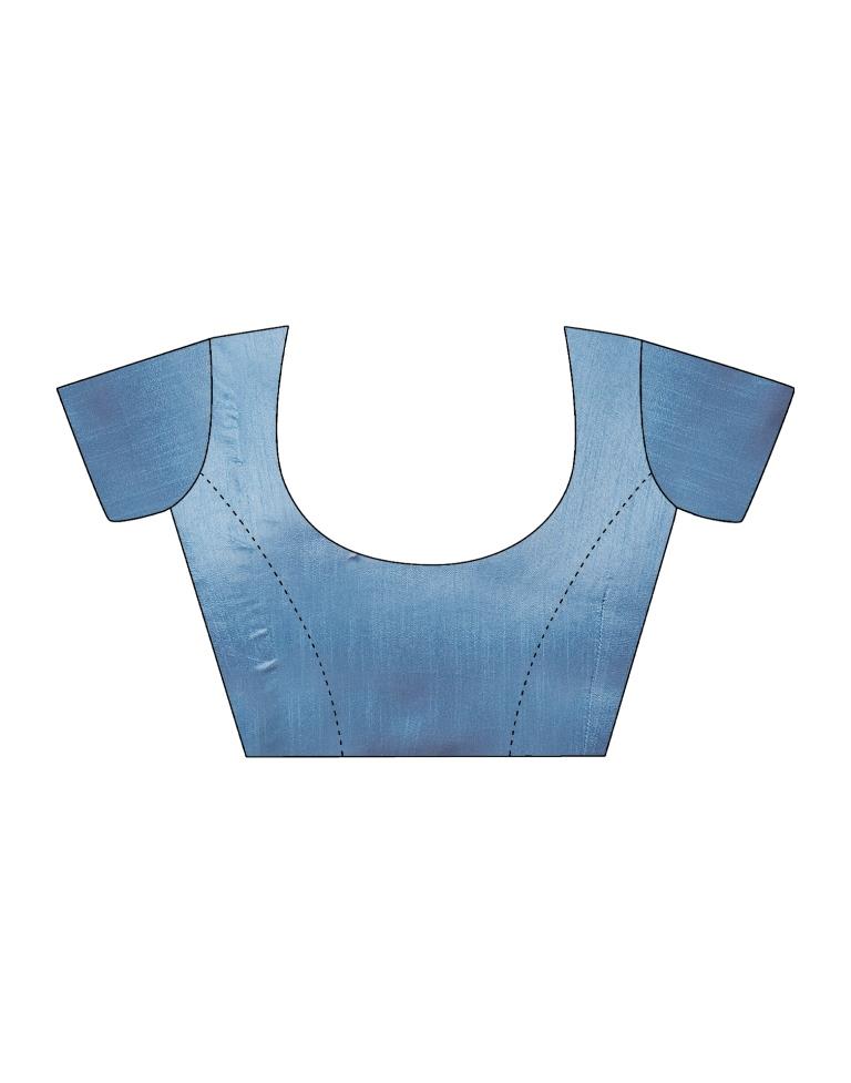 Grey Organza Plain Saree