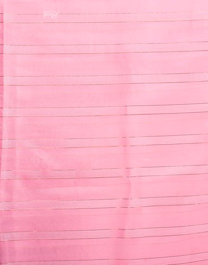 Light Pink Organza Plain Saree