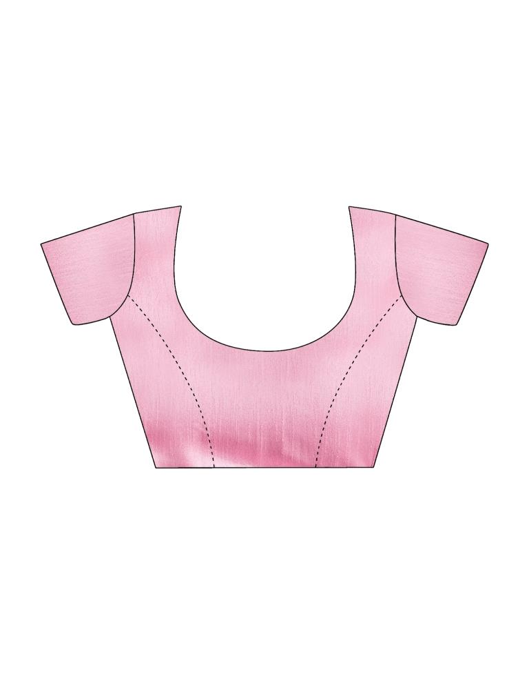 Light Pink Organza Plain Saree