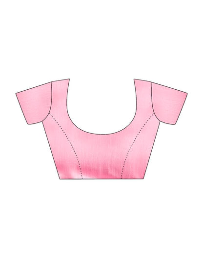 Light Pink Organza Plain Saree