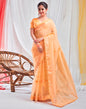 Light Orange Organza Plain Saree