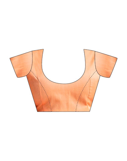 Light Orange Organza Plain Saree