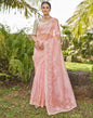 Light Pink Organza Plain Saree