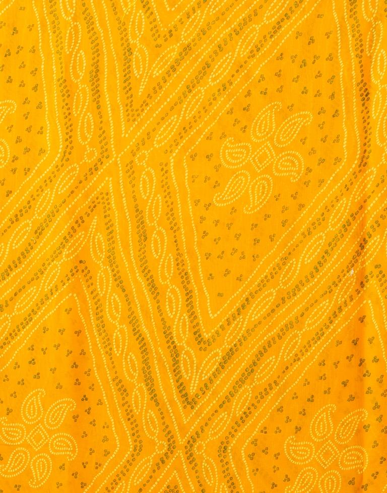 Yellow Georgette Printed Saree