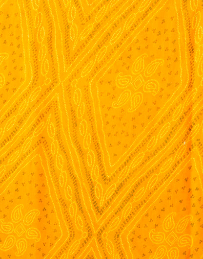 Yellow Georgette Printed Saree