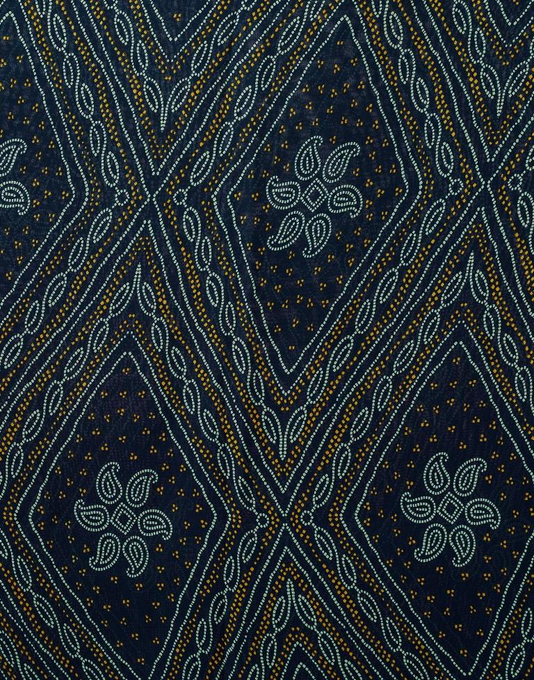 Navy Blue Georgette Printed Saree