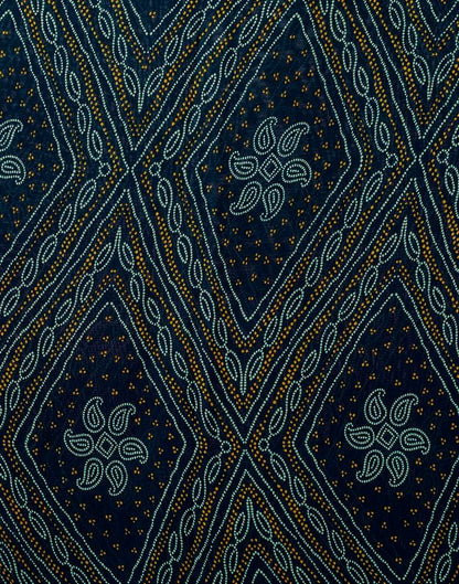 Navy Blue Georgette Printed Saree