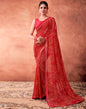 Red Georgette Printed Saree