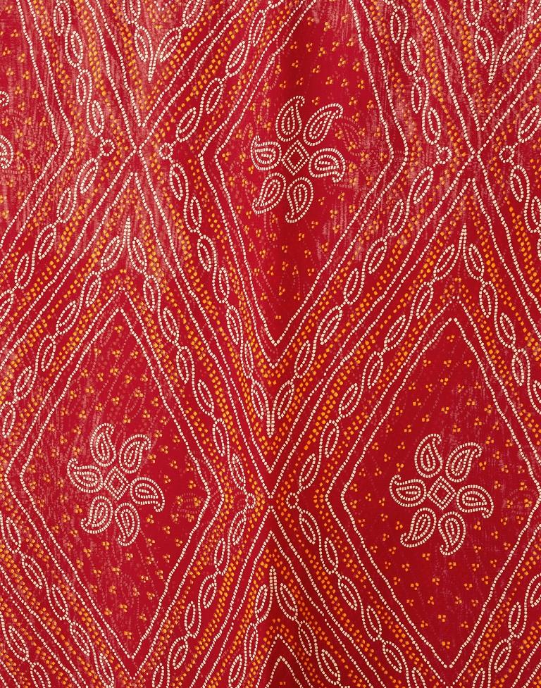Red Georgette Printed Saree