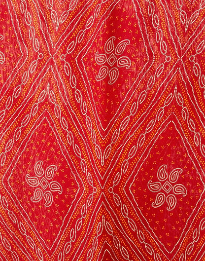 Red Georgette Printed Saree