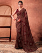 Maroon Georgette Printed Saree