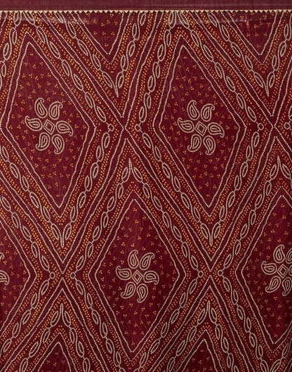 Maroon Georgette Printed Saree