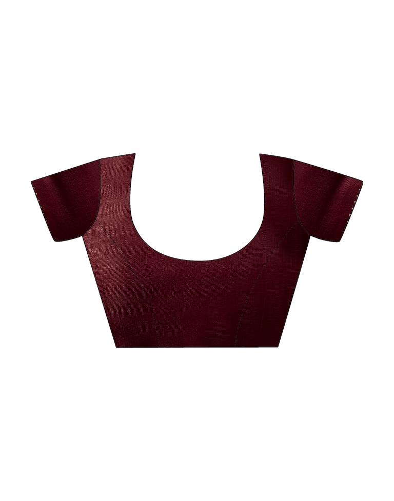Maroon Georgette Printed Saree