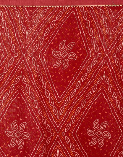 Dark Red Georgette Printed Saree