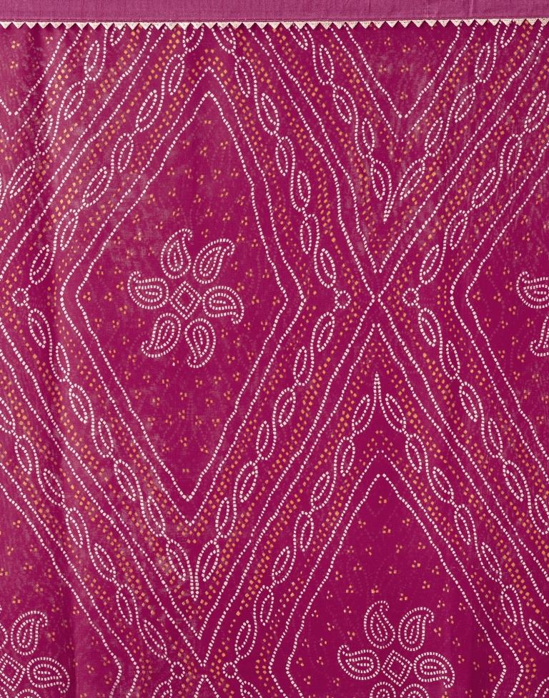 Rani Pink Georgette Printed Saree