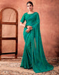 Teal Blue Georgette Printed Saree