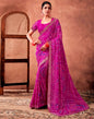 Rani Pink Georgette Printed Saree