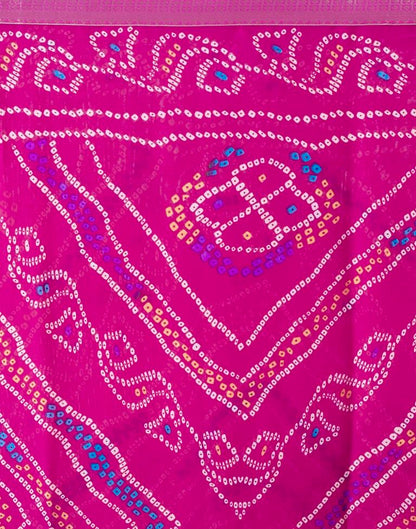 Rani Pink Georgette Printed Saree