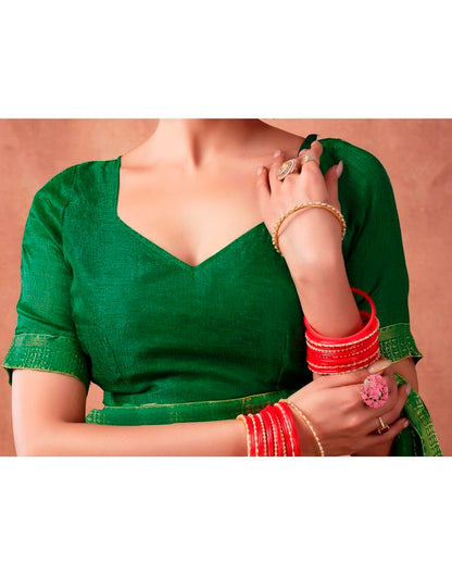 Green Georgette Printed Saree