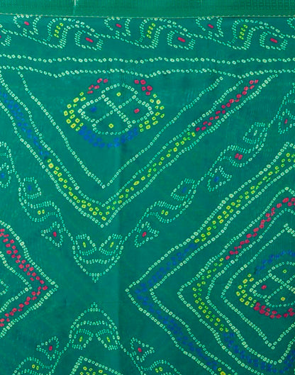 Teal Georgette Printed Saree