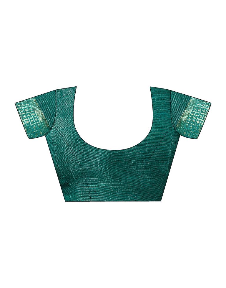 Teal Georgette Printed Saree