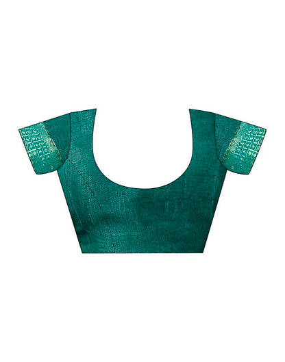 Teal Georgette Printed Saree