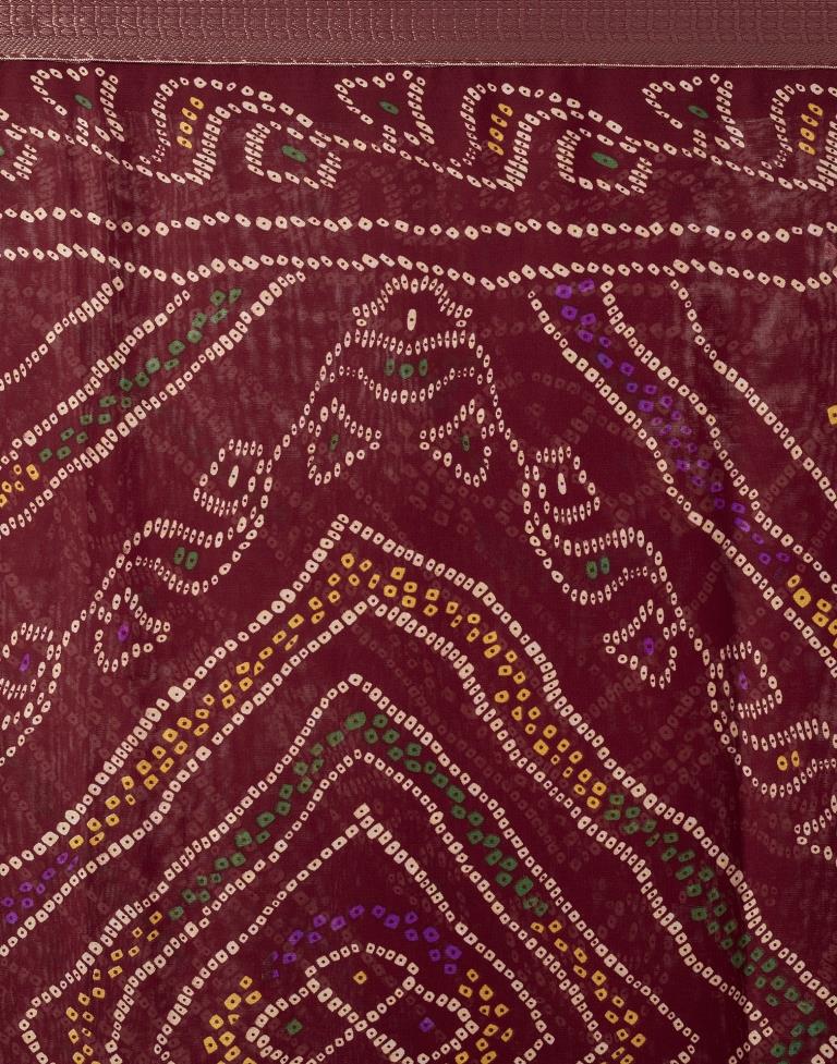 Maroon Georgette Printed Saree