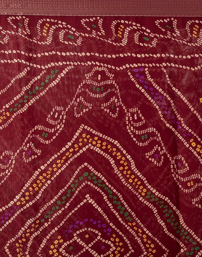 Maroon Georgette Printed Saree