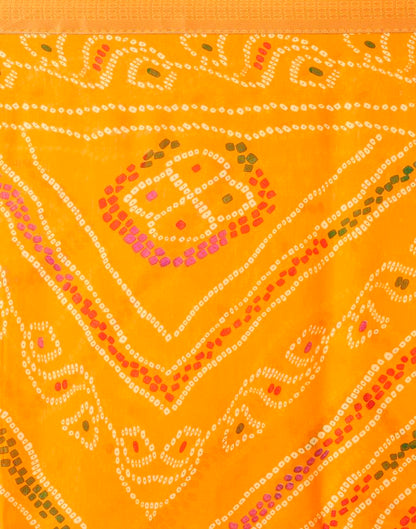 Yellow Georgette Printed Saree