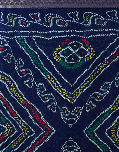 Navy Blue Georgette Printed Saree