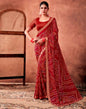 Red Georgette Printed Saree