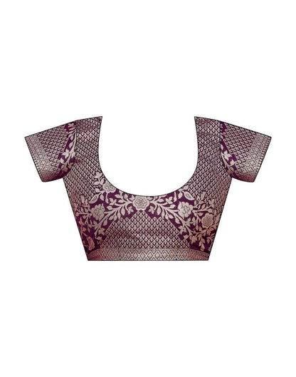 Light Purple Cotton Woven Saree