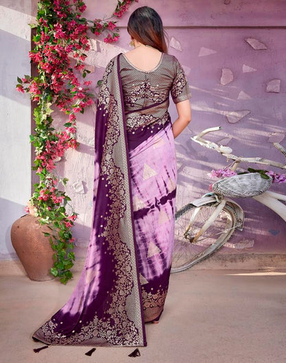 Light Purple Cotton Woven Saree