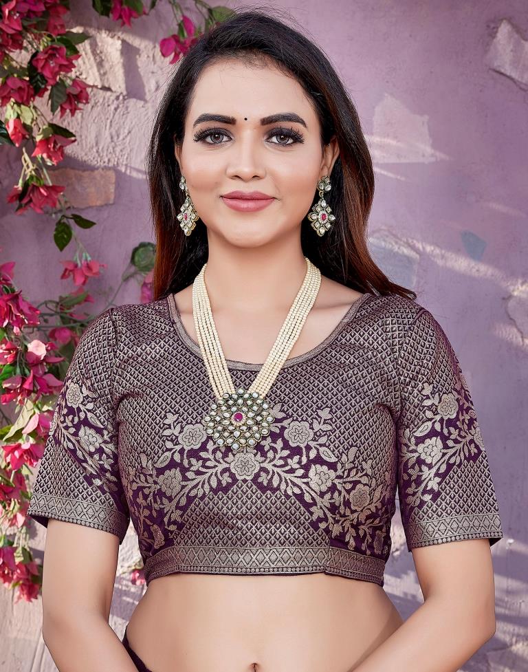 Light Purple Cotton Woven Saree