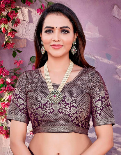 Light Purple Cotton Woven Saree