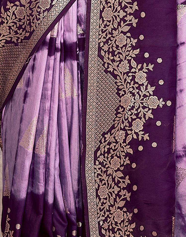 Light Purple Cotton Woven Saree