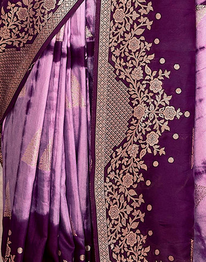 Light Purple Cotton Woven Saree