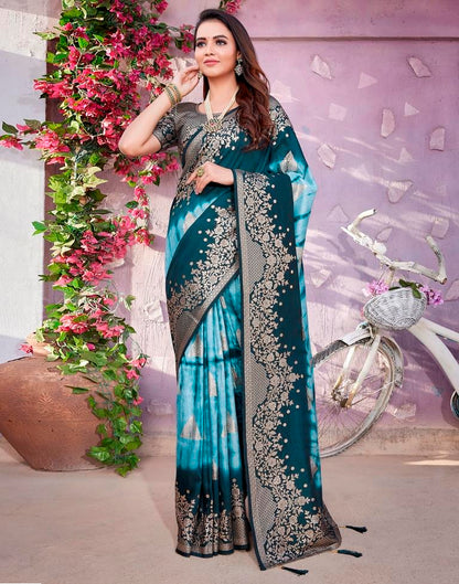 Light Blue Cotton Woven Saree