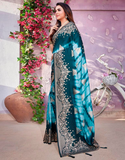 Light Blue Cotton Woven Saree