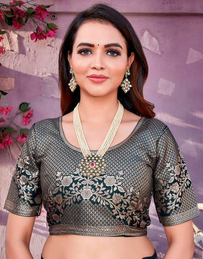 Light Blue Cotton Woven Saree