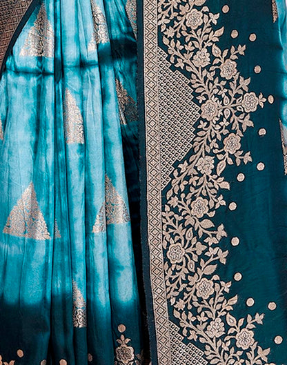 Light Blue Cotton Woven Saree