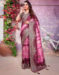 Pink Cotton Woven Saree
