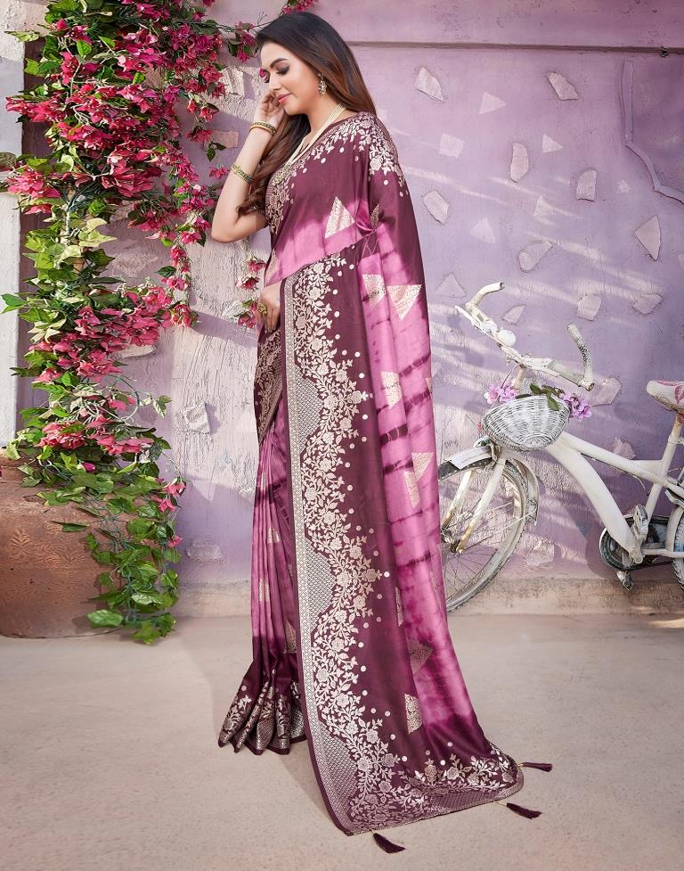 Pink Cotton Woven Saree